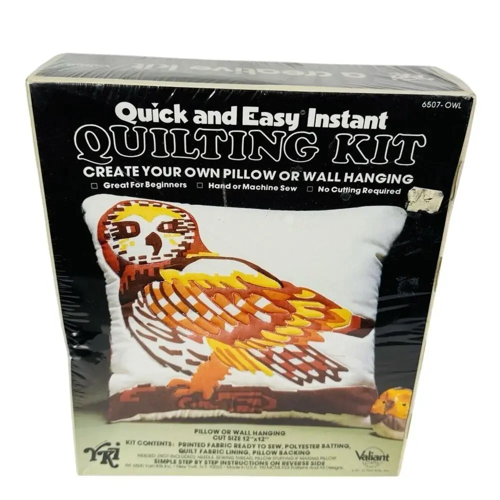 Quick & Easy Instant Quilting Kit Brown Owl Pillow Wall Hanging‎ Valiant 6507